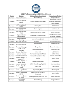 2014 Performance Award Division Winners