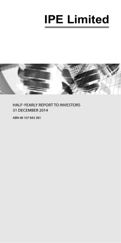 Half Yearly Report to Investors