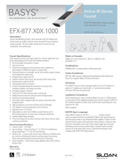 EFX-877.XOX.1000 Faucet Specification Sheet