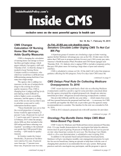 Inside CMS - InsideHealthPolicy.com