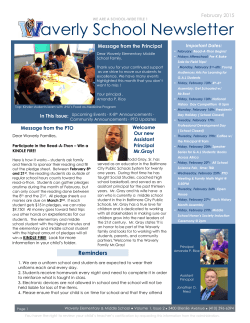 Waverly Newsletter - Baltimore City Public Schools