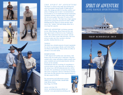 2015 FISHING SCHEDULE - Spirit of Adventure Sportfishing