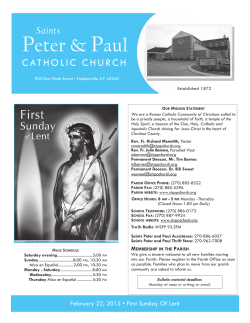 February 22, 2015 bulletin - Saints Peter and Paul Catholic Church