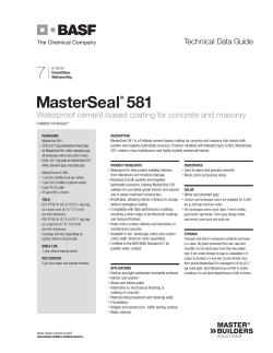 MasterSeal® 581 - Coastal Construction Products