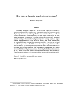 How can a q-theoretic model price momentum? - Robert Novy-Marx