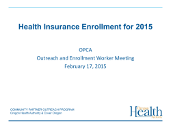 Health Insurance Enrollment for 2015
