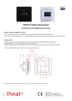 Z-Wave Heatit Thermostat Manual