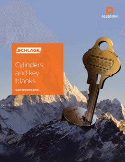 Cylinders and Key Blanks Quick Reference Guide