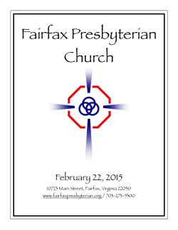 View Sunday`s Bulletin. - Fairfax Presbyterian Church