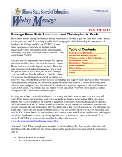 Illinois State Board of Education Weekly Message, February 18, 2015