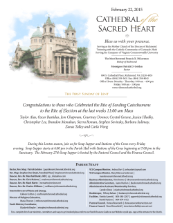 Weekly Bulletin - Cathedral of the Sacred Heart