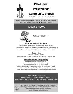 Palos Park Presbyterian Community Church Today`s News