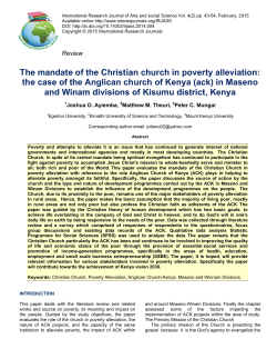 The mandate of the Christian church in poverty alleviation: the case