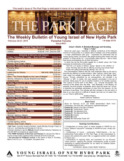 The Park Page - Young Israel of New Hyde Park