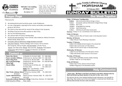 Our Week Together Prayer Page Holy Communion Contact us