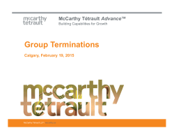 Group Terminations - McCarthy Tétrault