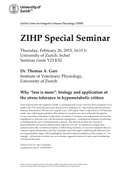 ZIHP Special Seminar - Zurich Center for Integrative Human