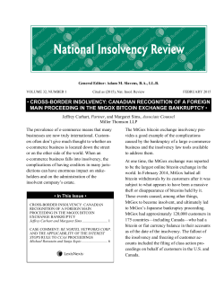 • CROSS-BORDER INSOLVENCY: CANADIAN RECOGNITION OF