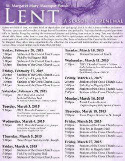 2015 Lenten Events - St. Margaret Mary Alacoque Catholic Church