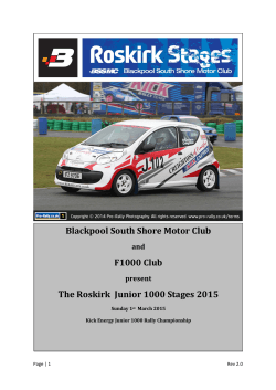Blackpool South Shore Motor Club F1000 Club The Roskirk Junior