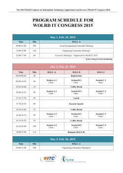 program schedule for wolrd it congress 2015