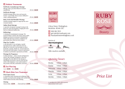 Price List - Ruby Rose Beauty