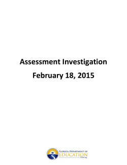 Assessment Investigation Report - Florida Department of Education
