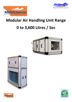 Modular Air Handling Unit Range 0 to 3,600 Litres / Sec