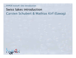 Swiss lakes introduction Carsten Schubert & Mathias Kirf