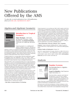 New Publications Offered by the AMS
