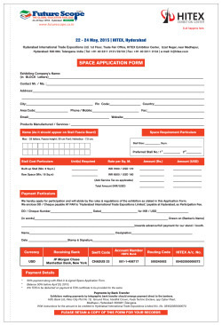 SPACE APPLICATION FORM