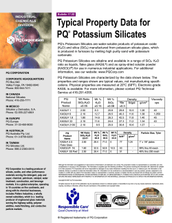 Typical Property Data for PQ® Potassium Silicates