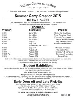 Summer Camp Creation 2015 - Village Center for the Arts