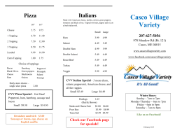 Click here for menu - Casco Village Variety!