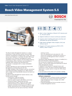 Data Sheet (Bosch VMS) - Bosch Security Systems
