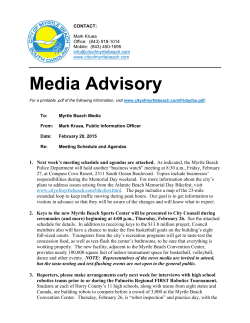 Media Advisory - the City of Myrtle Beach