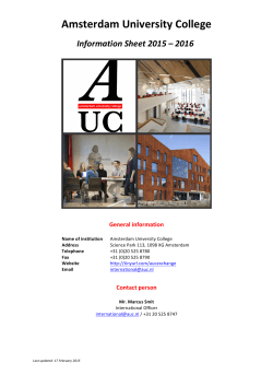 Factsheet AUC 2015 - 2016 - Amsterdam University College