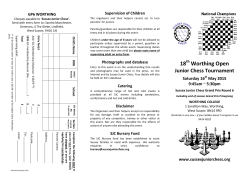 Entry Form - Sussex Junior Chess