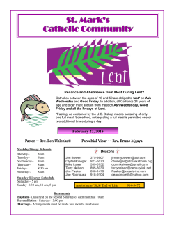 February 22, 2015 - St. Mark`s Catholic Community