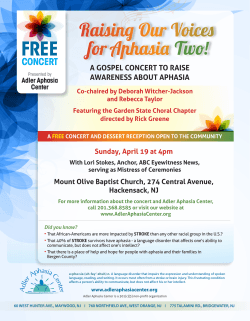 Raising Our Voices for Aphasia Two! Mount Olive Baptist Church