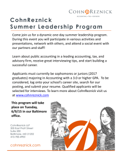 CohnReznick Summer Leadership Program