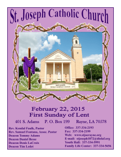 Bulletin: February 22, 2015 First Sunday of Lent