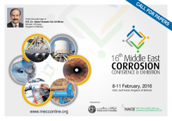 CALL FOR PAPERS - 16th Middle East Corrosion Conference