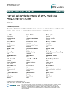 Annual acknowledgement of BMC medicine