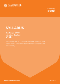 2017-2018 Syllabus - Cambridge International Examinations