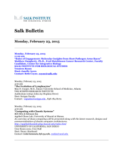 Salk Bulletin - Salk Institute for Biological Studies