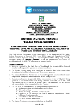 NOTICE INVITING TENDER Tender Notice