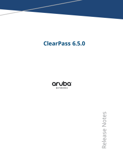 ClearPass 6.5.0 Release Notes