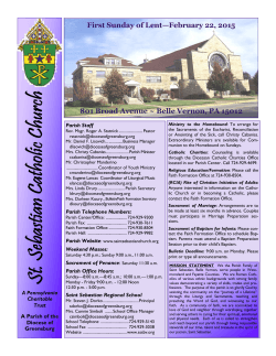 Bulletin - First Sunday of Lent - Saint Sebastian Catholic Church