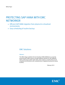H13937: Protecting SAP HANA with EMC NetWorker